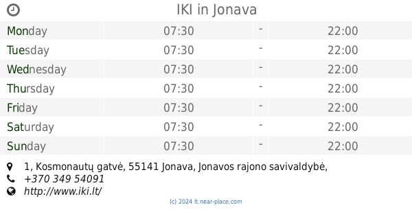 Lidl Jonava Opening Times 3 Zemaitės Gatvė Tel 370 800 10 011